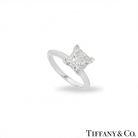 Tiffany & Co. Platinum Princess Cut Diamond Ring 2.04ct F/VS1 XXX